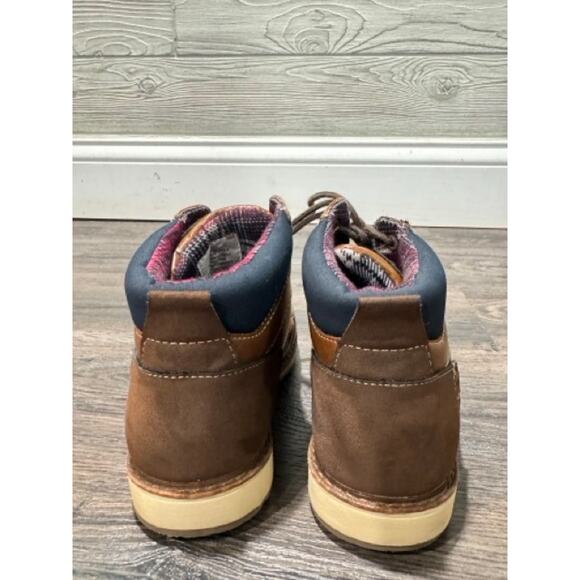 Falls Creek Boys Brown Lace-Up Ankle Boots Size 1 – Casual Everyday Shoes - Picture 10 of 10